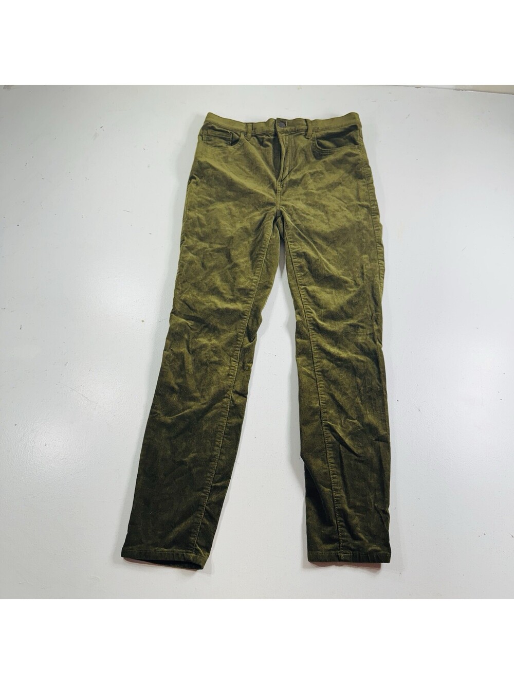 Loft High Waist Skinny Corduroy Pants Green Stretch Women’s Size 28/6